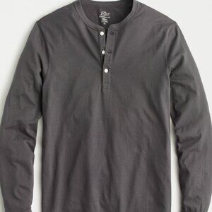 J. Crew Mens Essential Long-sleeve Henley Medium Faded Black